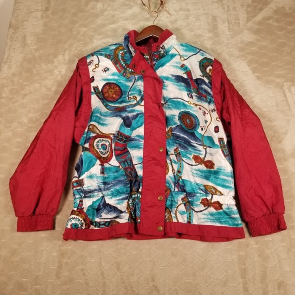 VTG 80's 90's‎ Lavon by Cheerful Corp Windbreaker Parachute Track Jacket Sz Lg